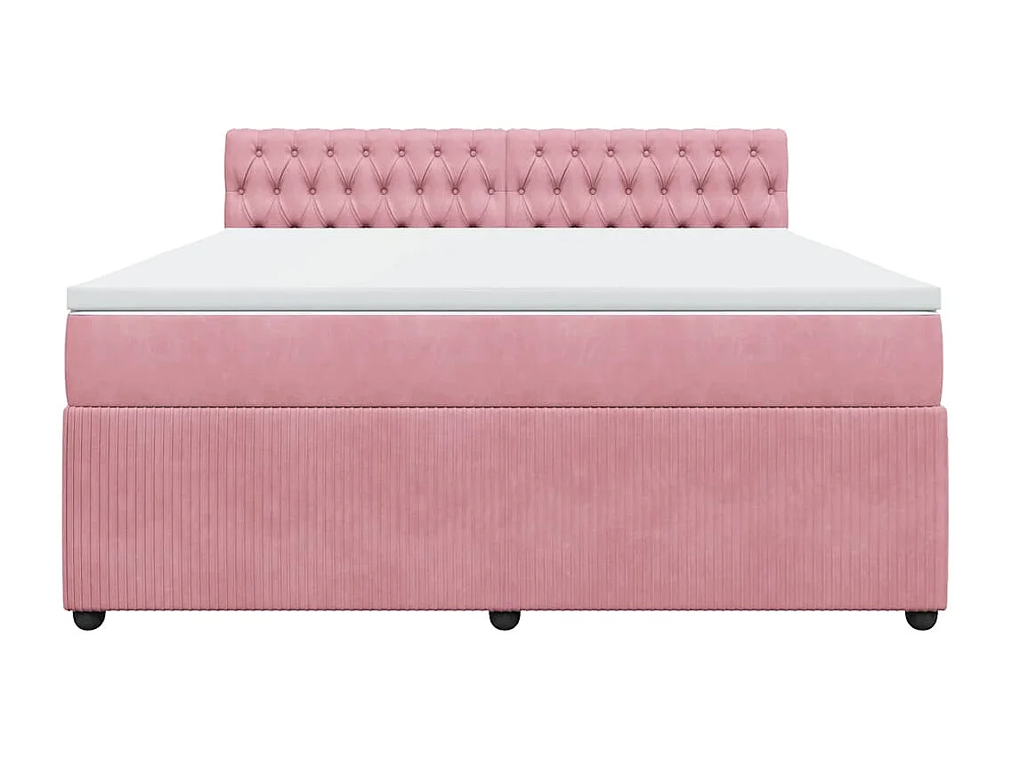 Boxspring met matras fluweel roze 180x200 cm