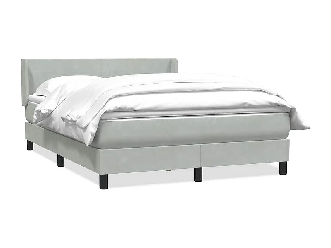 Boxspringbett mit Matratze Hellgrau 160x220 cm Samt