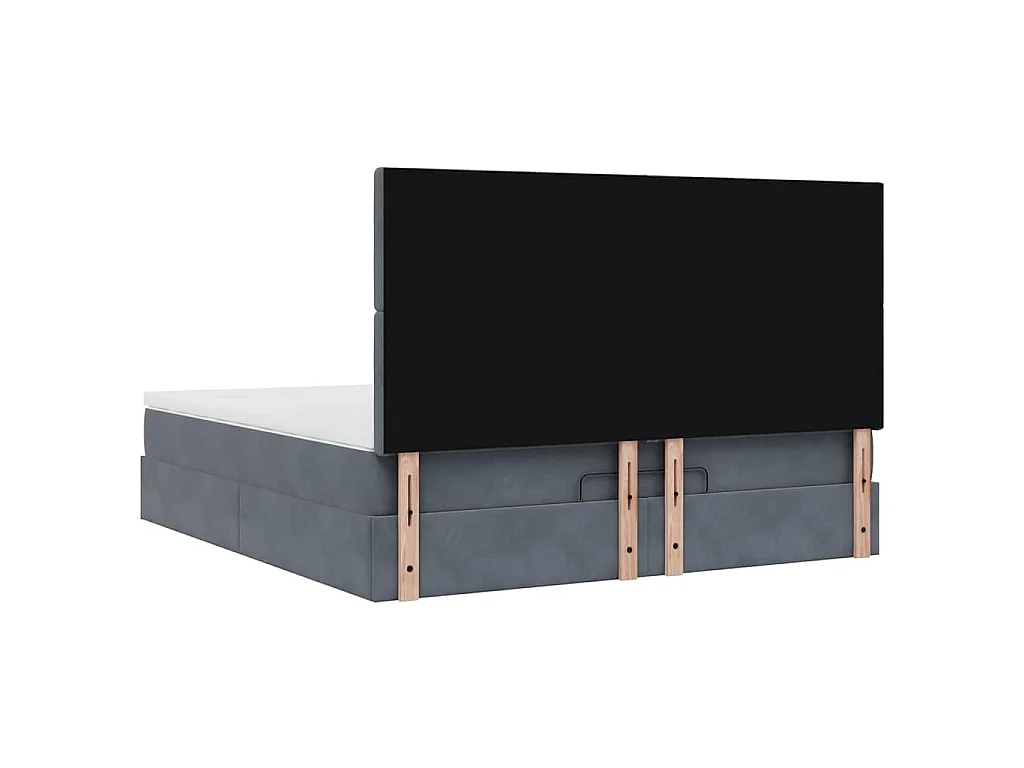 Estrutura cama otomana colchões 160x200 cm cinzento escuro