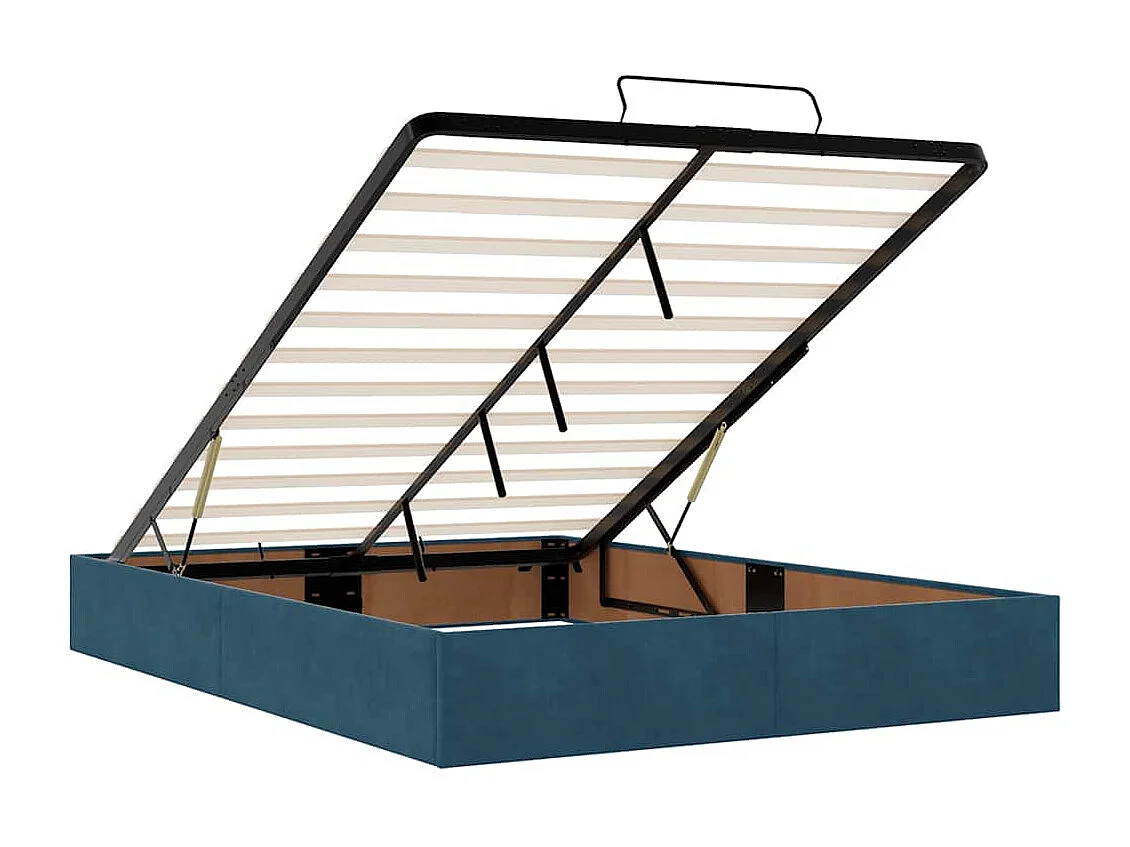 Ottoman-Bett mit Matratzen Dunkelblau 140x190 cm Samt