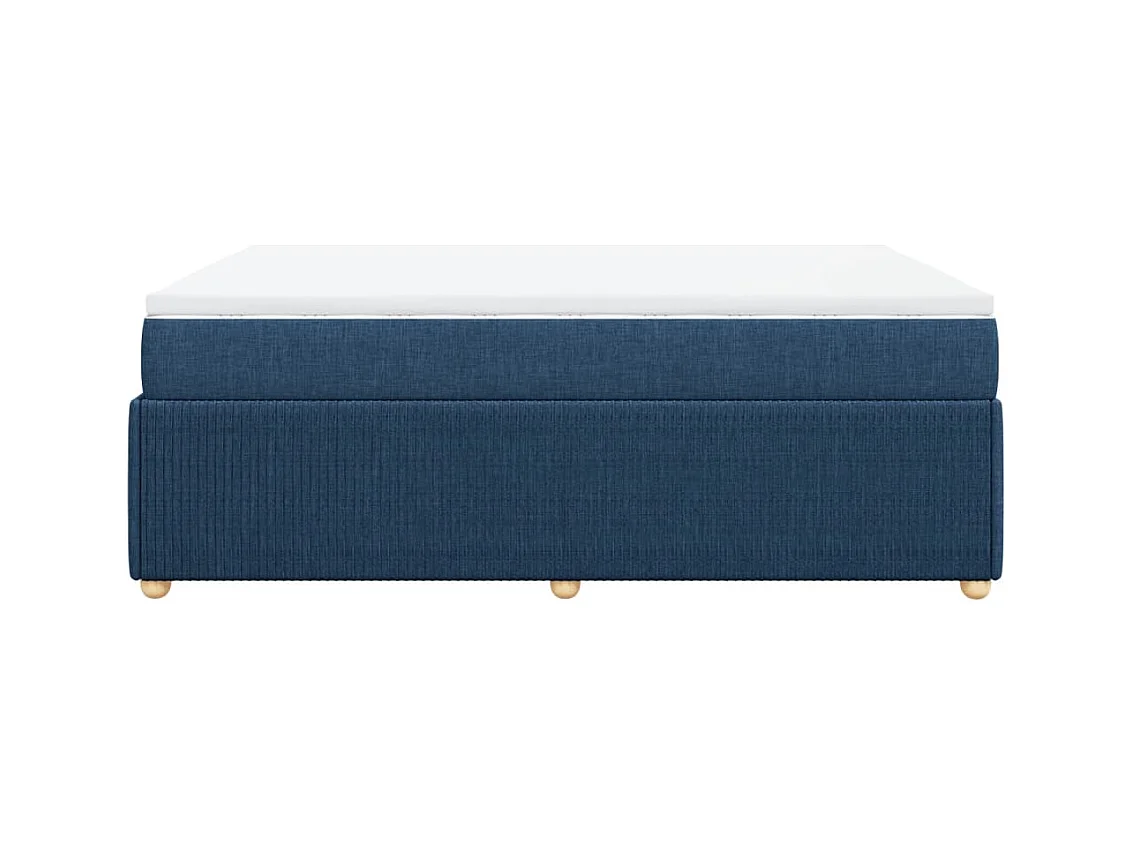 Sommier à lattes de lit avec matelas Bleu 160x200 cm Tissu