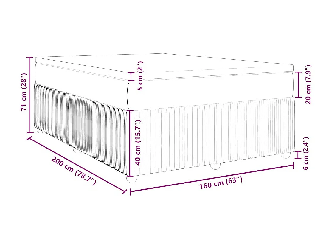 Boxspring met matras stof blauw 160x200 cm
