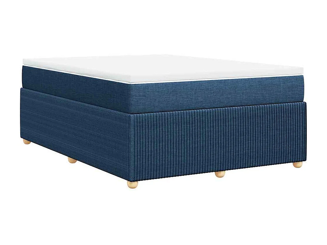 Sommier à lattes de lit avec matelas Bleu 160x200 cm Tissu