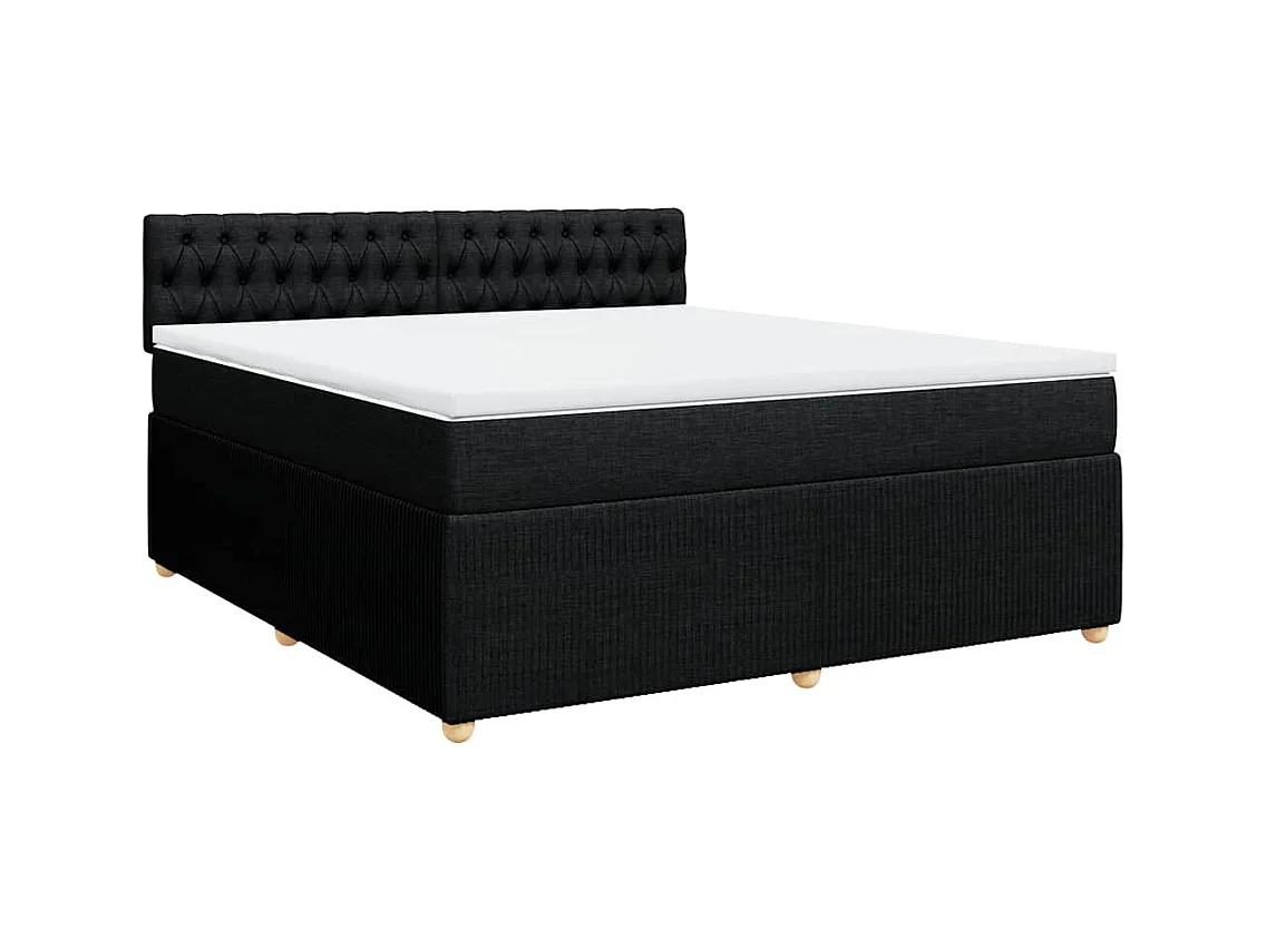 Boxspringbett mit Matratze Schwarz 180x200 cm Stoff