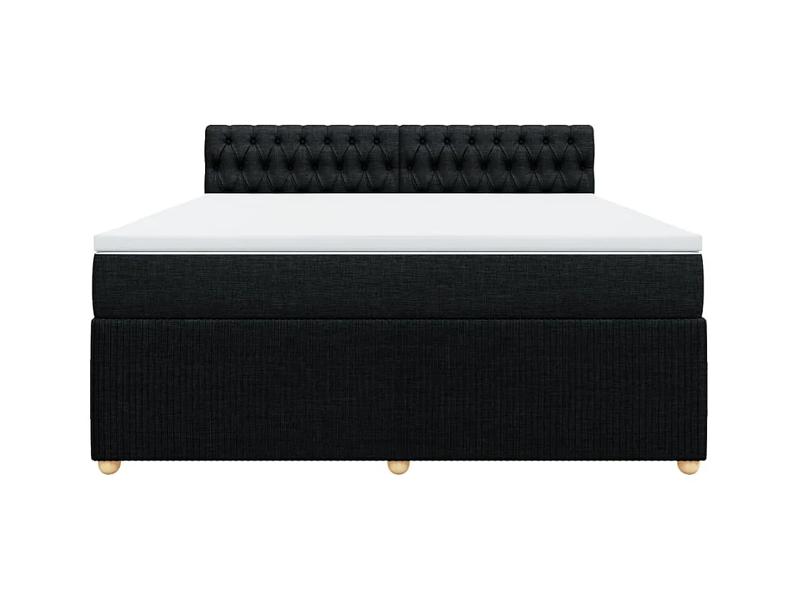 Boxspringbett mit Matratze Schwarz 180x200 cm Stoff