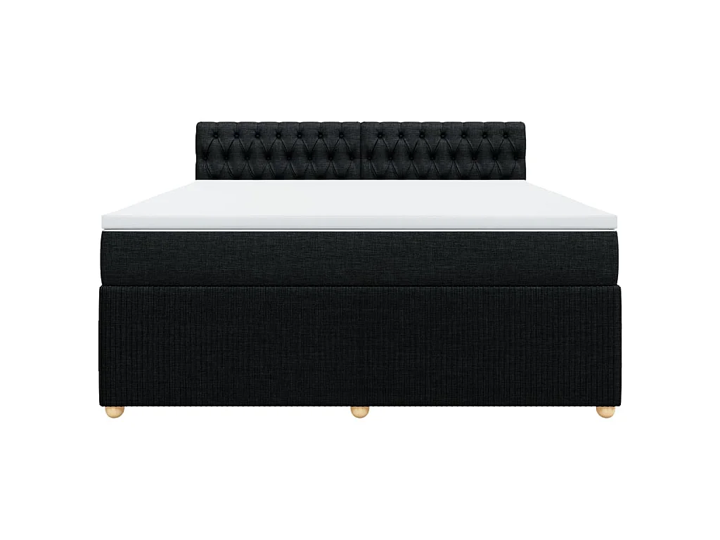 Boxspring met matras stof zwart 180x200 cm