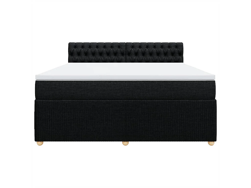 Boxspring met matras stof zwart 180x200 cm