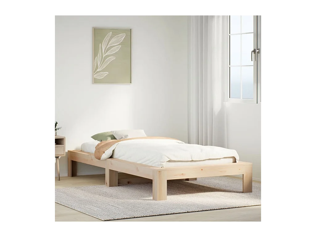 Letto senza Materasso 90x190 cm in Legno Massello di Pino