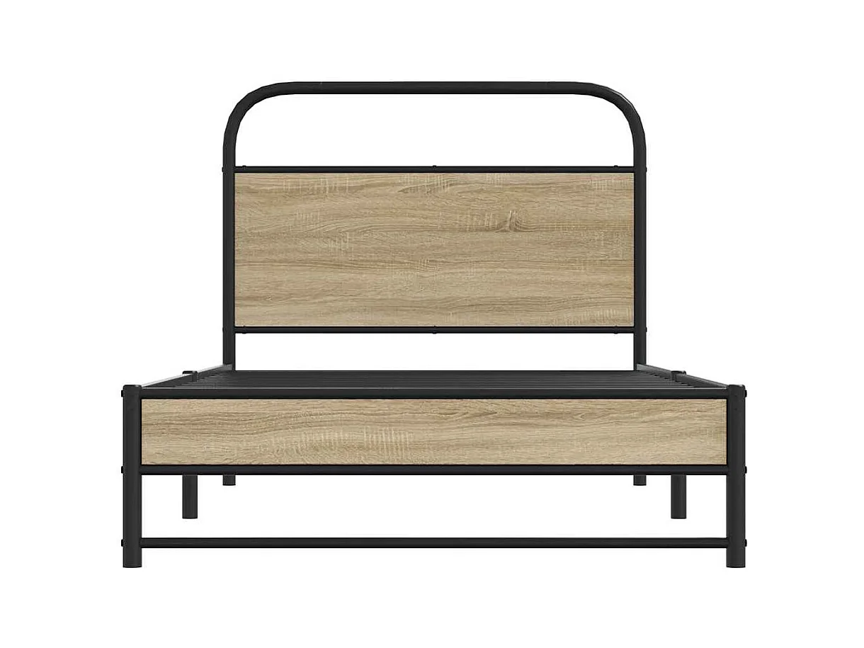 Bettgestell ohne Matratze 90x190 cm Räuchereiche Holzwerkstoff