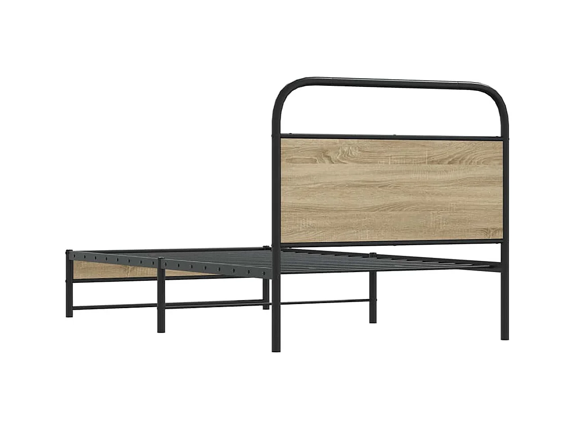 Bettgestell ohne Matratze 90x190 cm Räuchereiche Holzwerkstoff