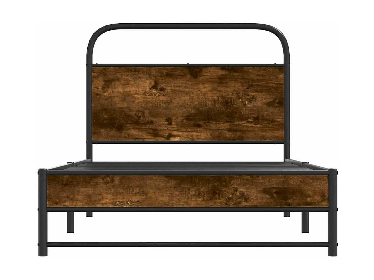 Cadre de lit sans matelas 90x190cm chêne fumé bois d'ingénierie