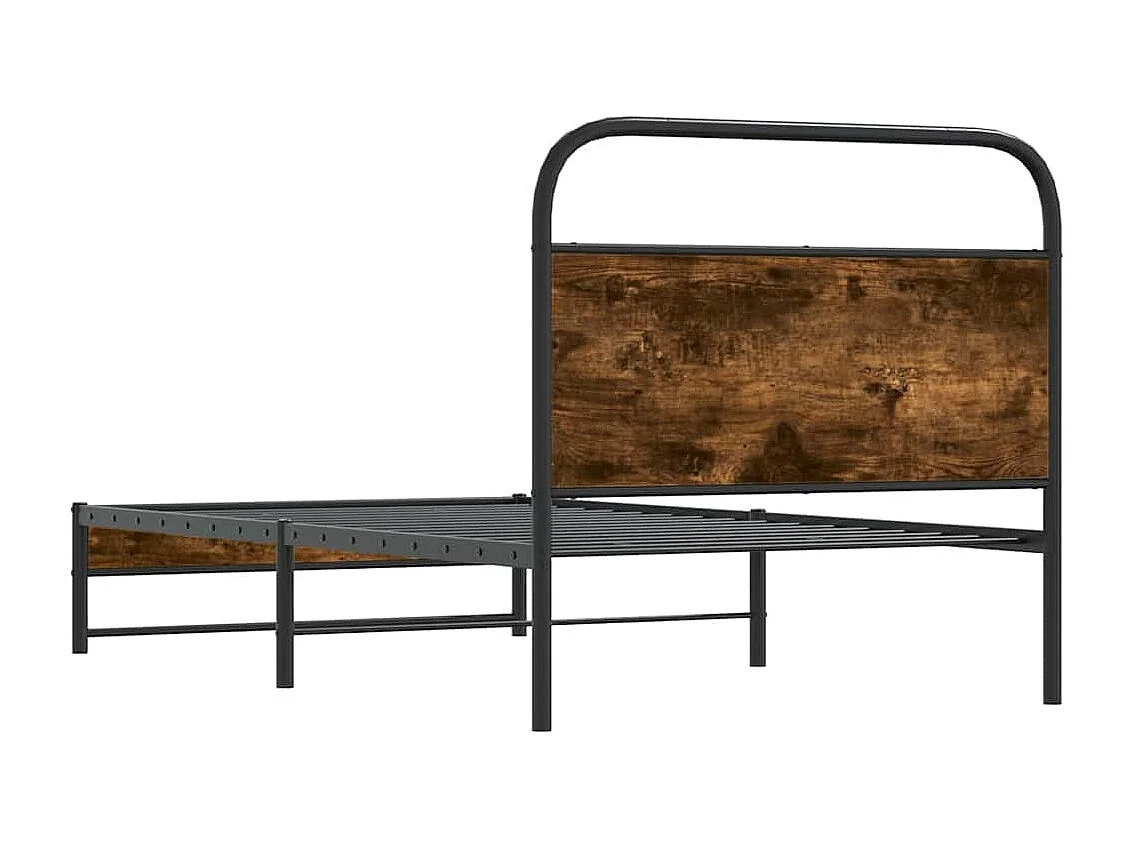 Cadre de lit sans matelas 90x190cm chêne fumé bois d'ingénierie