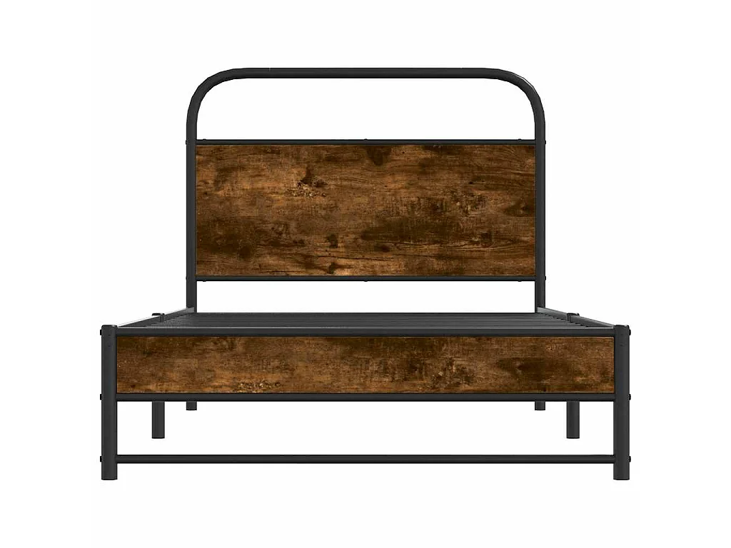 Cadre de lit sans matelas 90x190cm chêne fumé bois d'ingénierie