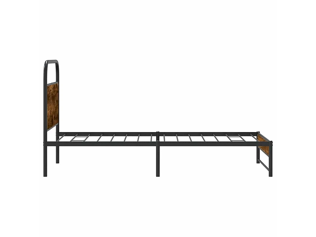 Cadre de lit sans matelas 90x190cm chêne fumé bois d'ingénierie