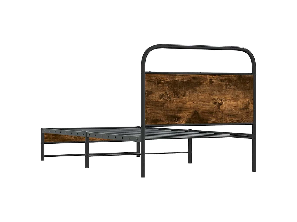 Cadre de lit sans matelas 90x190cm chêne fumé bois d'ingénierie