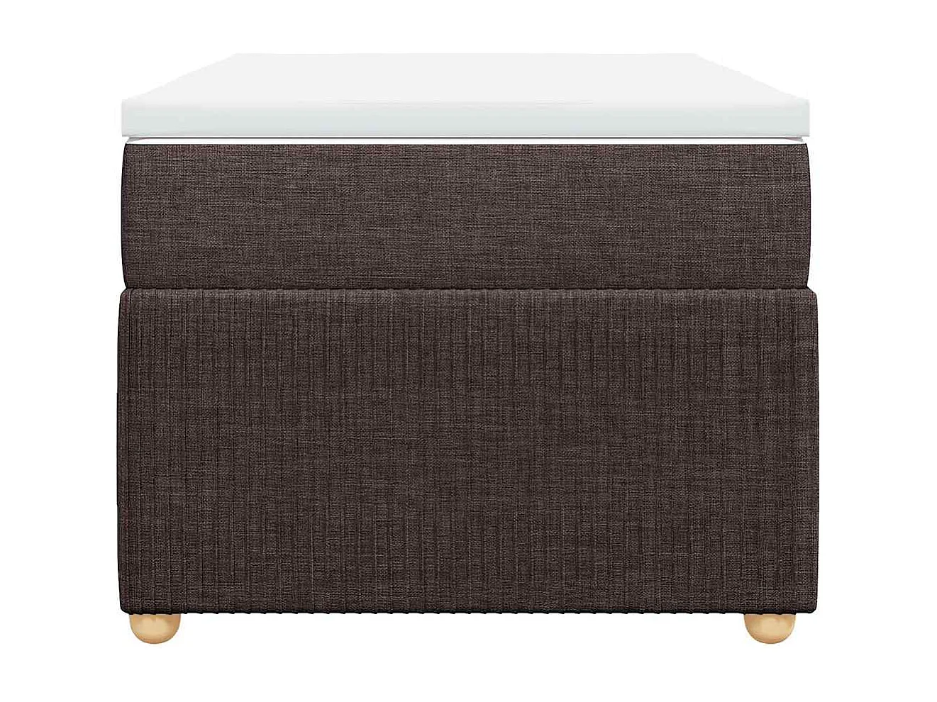 Cama box spring con colchón tela marrón oscuro 90x200 cm