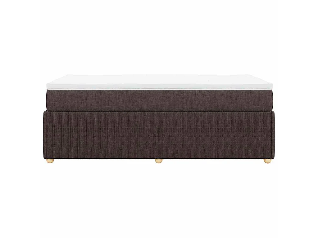 Cama com molas/colchão 90x200 cm tecido castanho-escuro