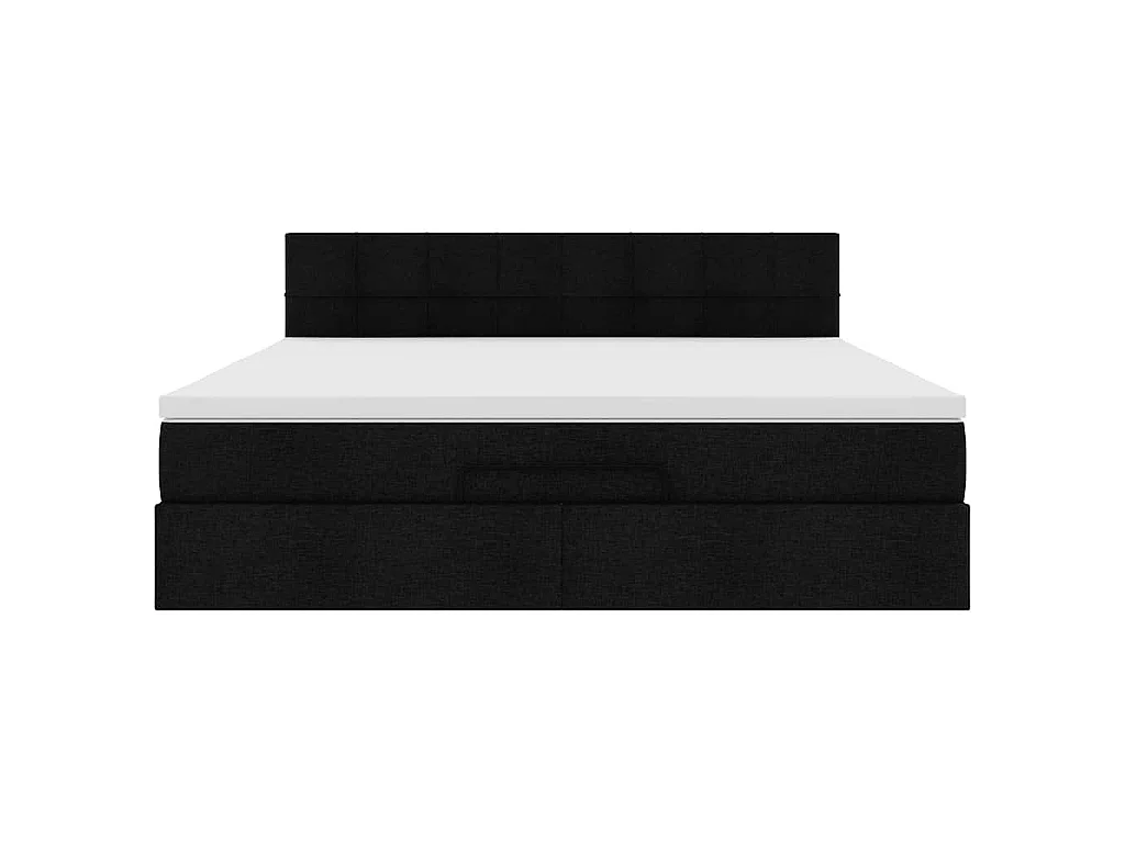Ottoman bed met matras 180x200cm stof zwart