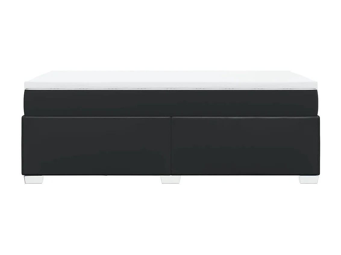 Boxspringbett mit Matratze Schwarz 90x200 cm Kunstleder