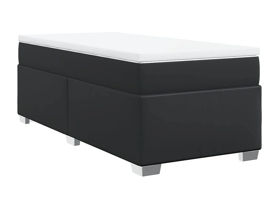Boxspringbett mit Matratze Schwarz 90x200 cm Kunstleder