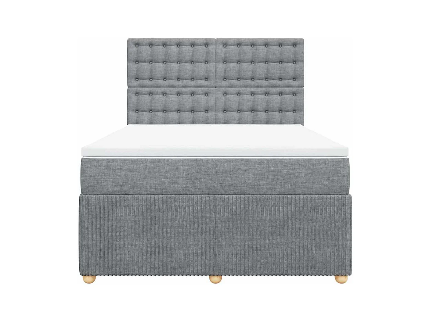 Sommier à lattes de lit avec matelas Gris clair 140x190cm Tissu