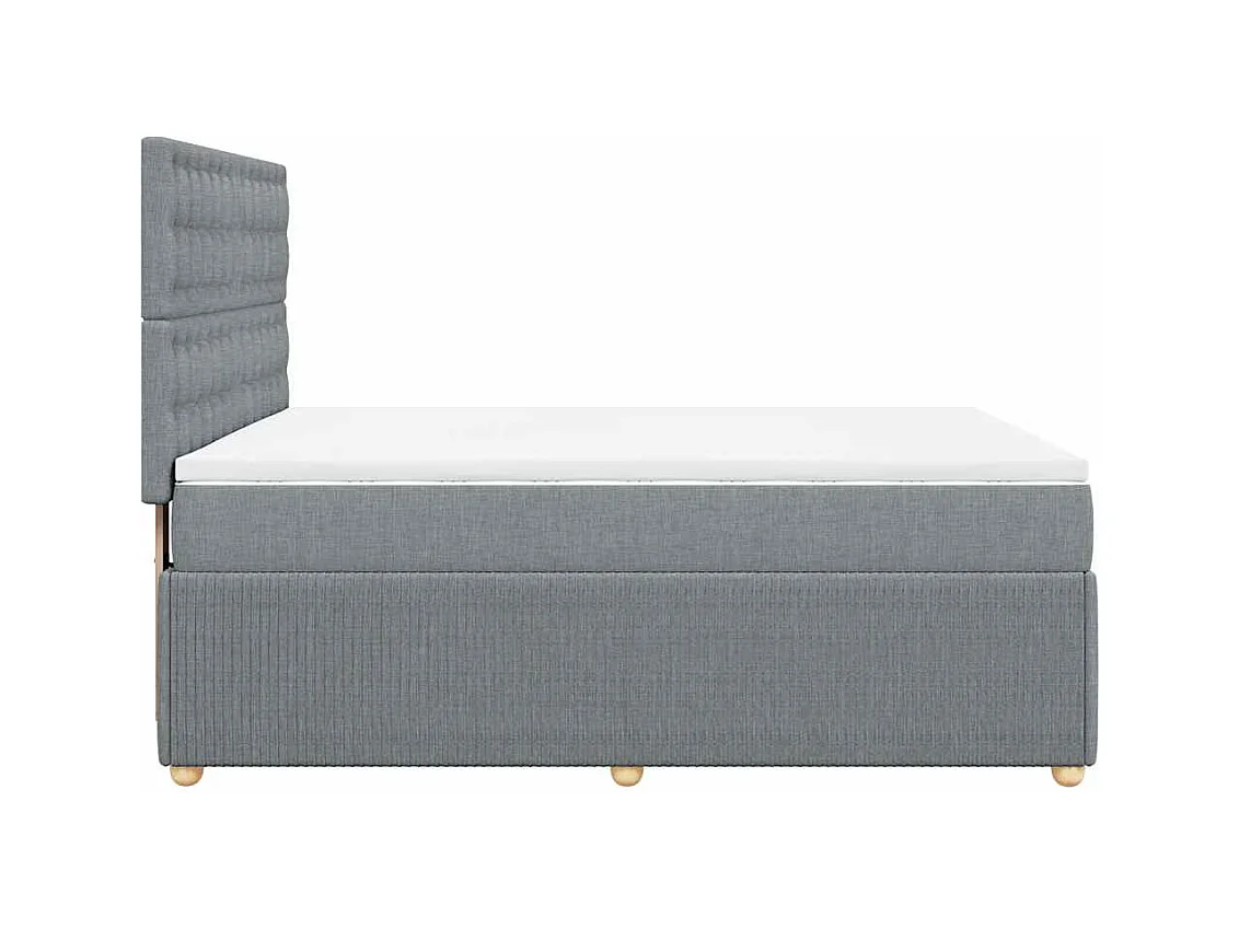 Sommier à lattes de lit avec matelas Gris clair 140x190cm Tissu