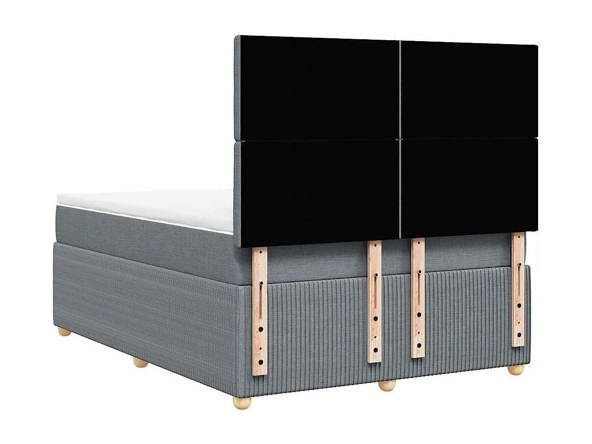 Sommier à lattes de lit avec matelas Gris clair 140x190cm Tissu