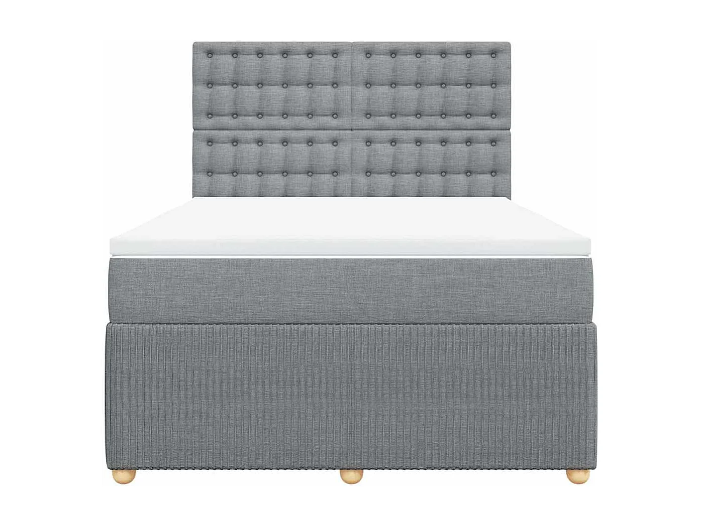 Sommier à lattes de lit avec matelas Gris clair 140x190cm Tissu