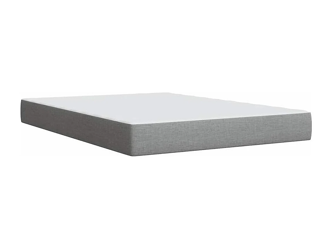 Sommier à lattes de lit avec matelas Gris clair 140x190cm Tissu
