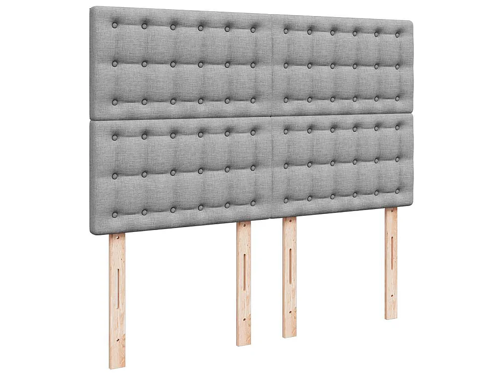 Giroletto a Molle con Materasso Grigio Chiaro 140x190cm Tessuto
