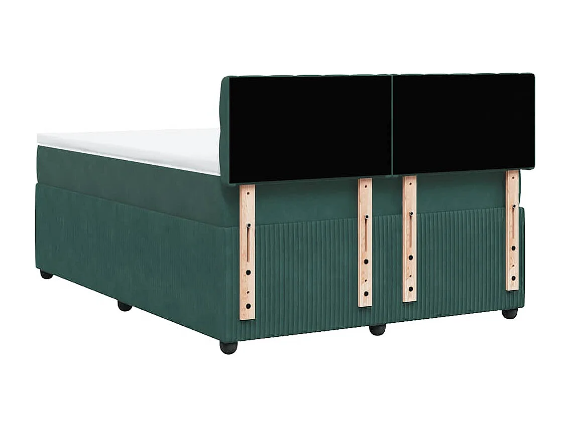 Boxspring met matras fluweel donkergroen 140x200 cm