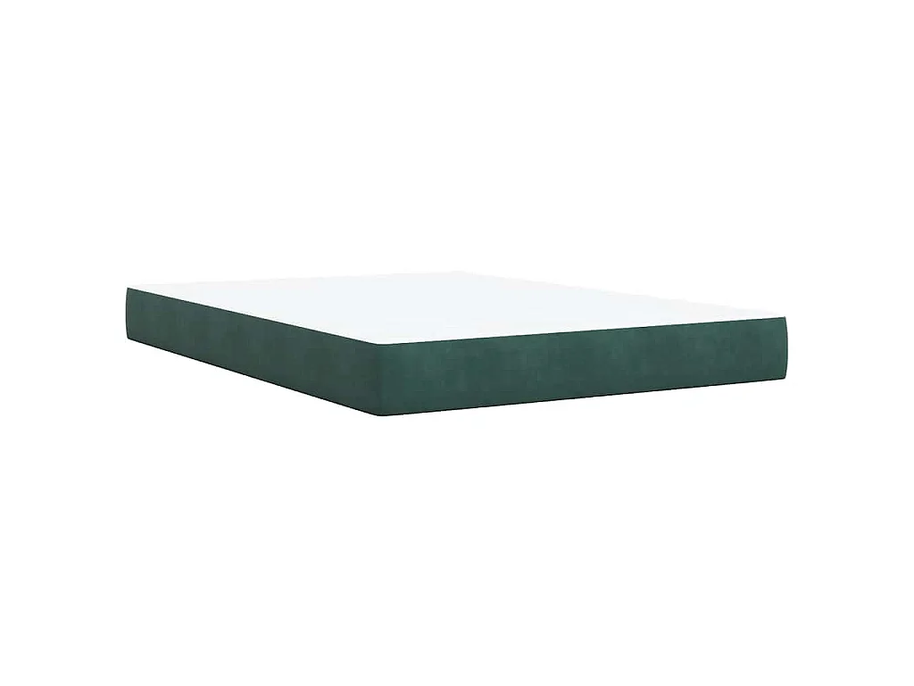 Cama box spring con colchón terciopelo verde oscuro 140x200 cm