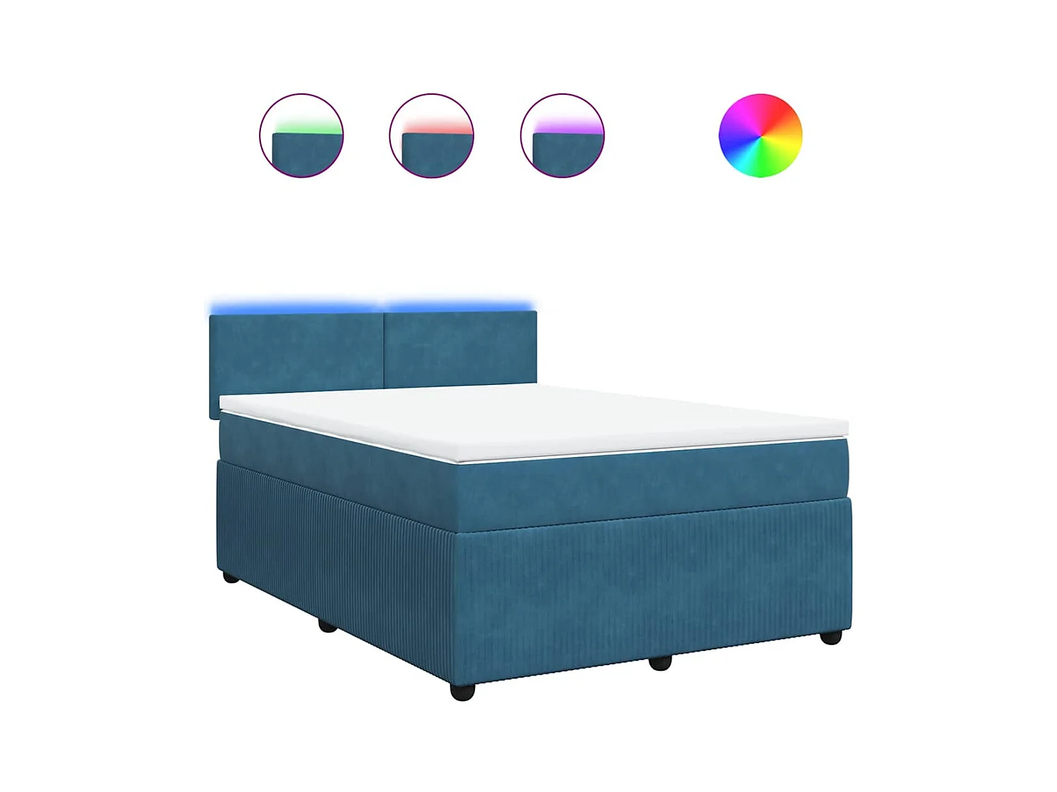 Boxspring met matras fluweel blauw 160x200 cm