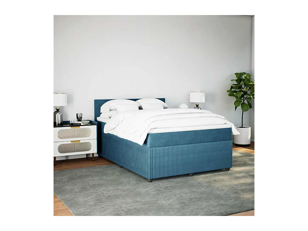 Boxspring met matras fluweel blauw 160x200 cm