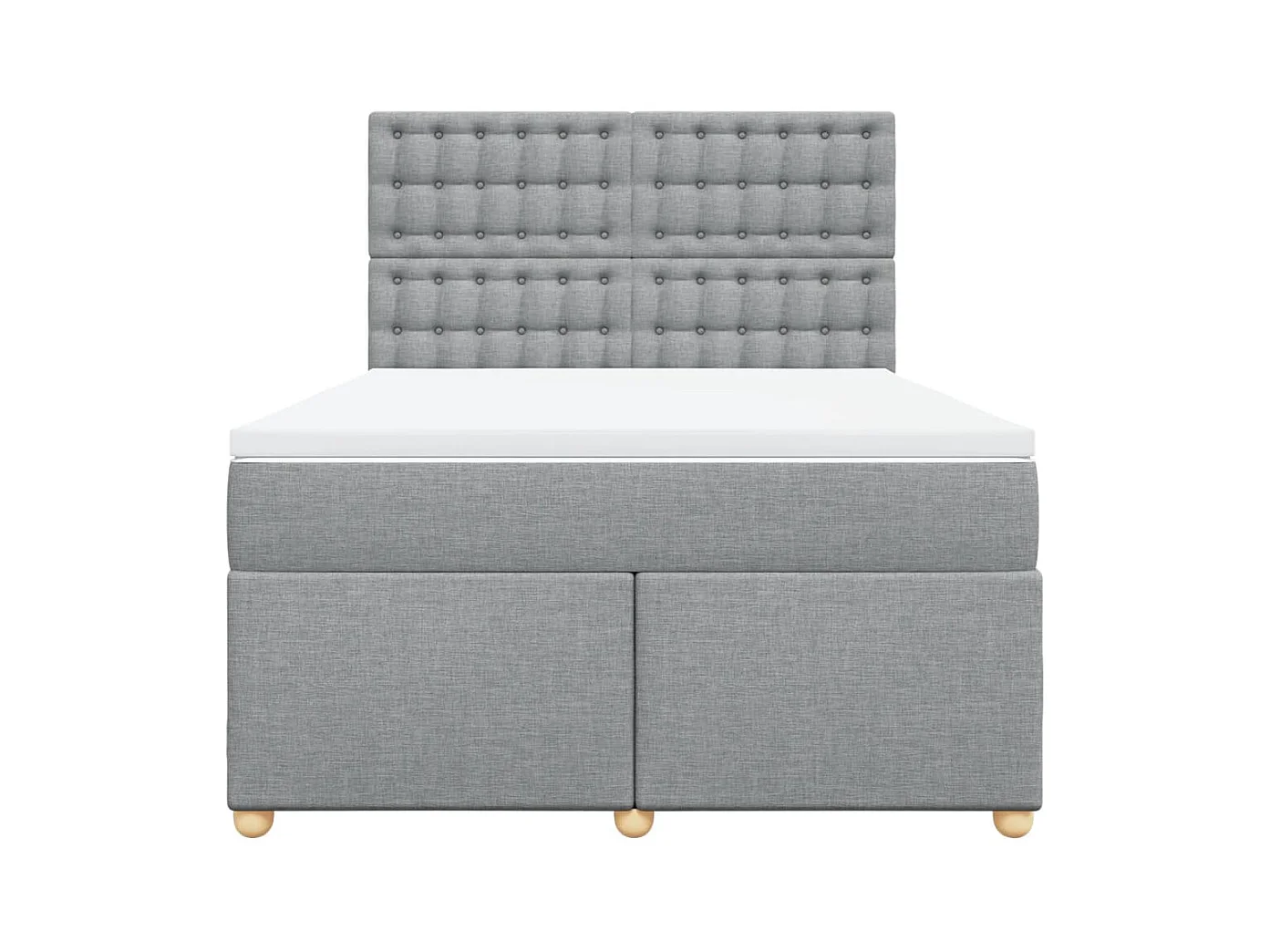 Boxspringbett mit Matratze Hellgrau 140x190 cm Stoff