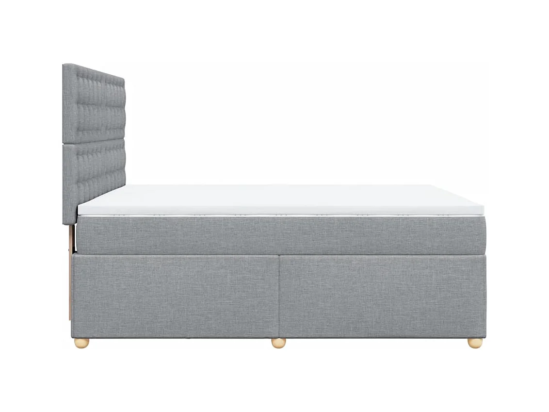 Boxspringbett mit Matratze Hellgrau 140x190 cm Stoff