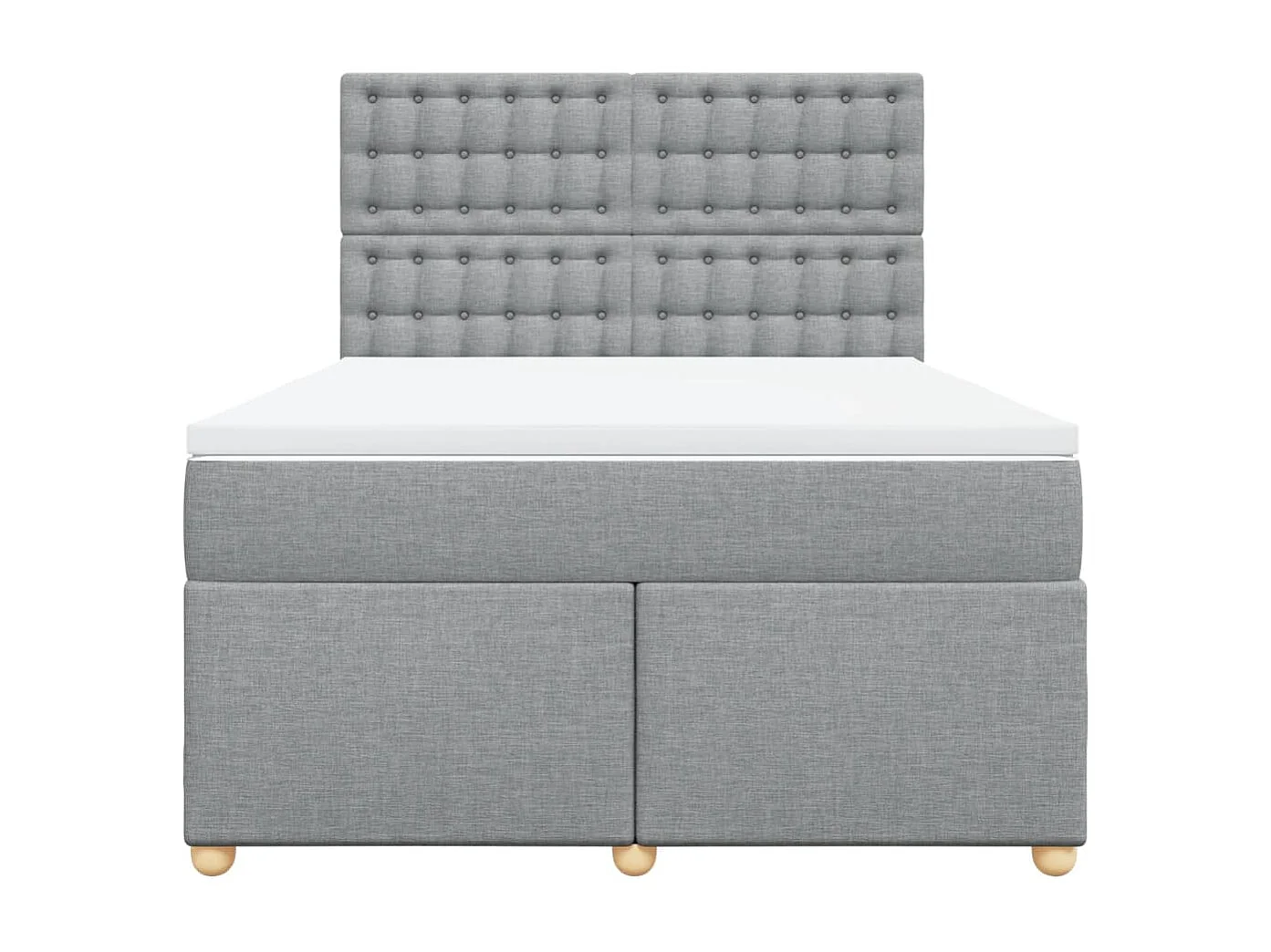 Sommier à lattes de lit avec matelas Gris clair 140x190cm Tissu