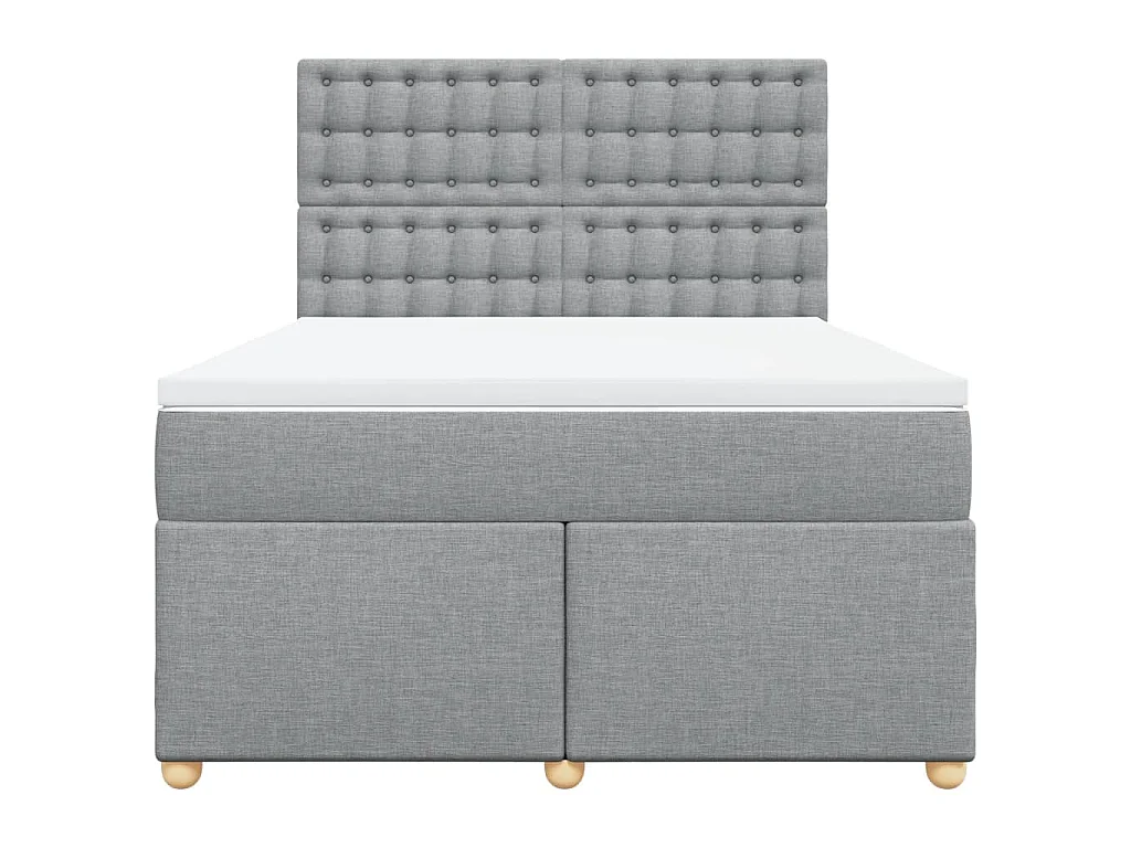 Boxspring met matras stof lichtgrijs 140x190 cm