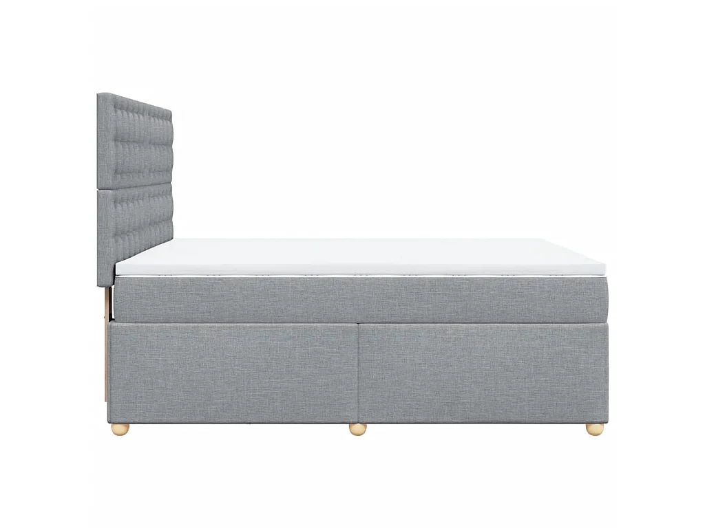 Boxspring met matras stof lichtgrijs 140x190 cm