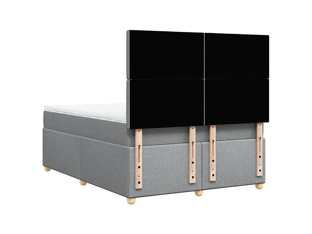 Boxspring met matras stof lichtgrijs 140x190 cm