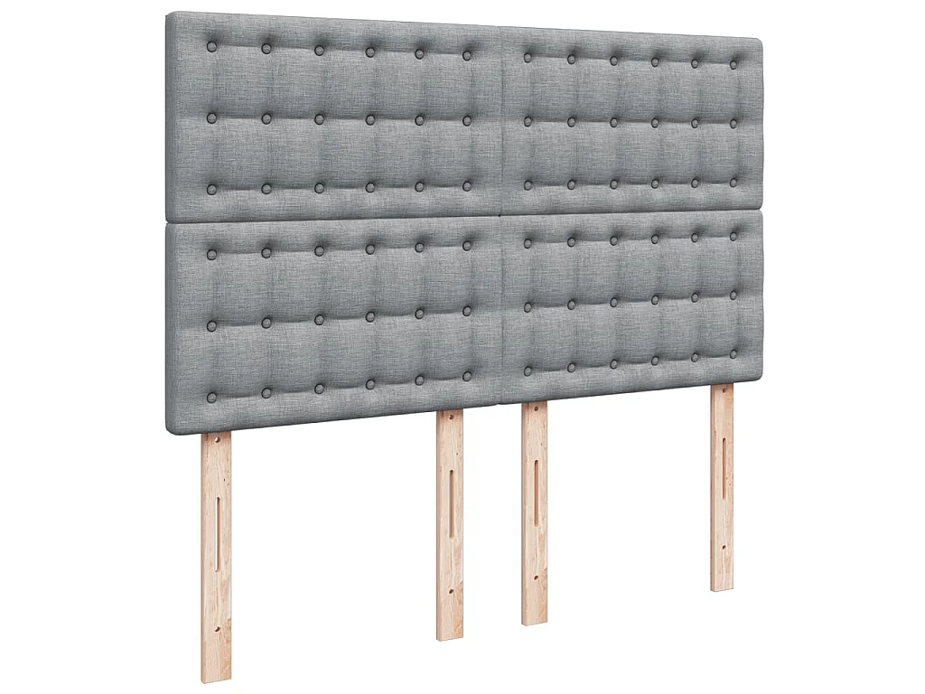 Boxspring met matras stof lichtgrijs 140x190 cm