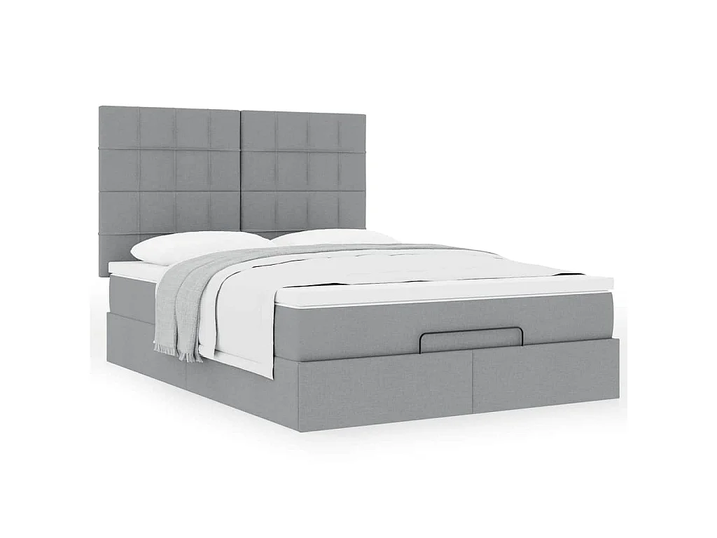 Struttura Letto Pouf con Materasso 140x200 cm in Tessuto
