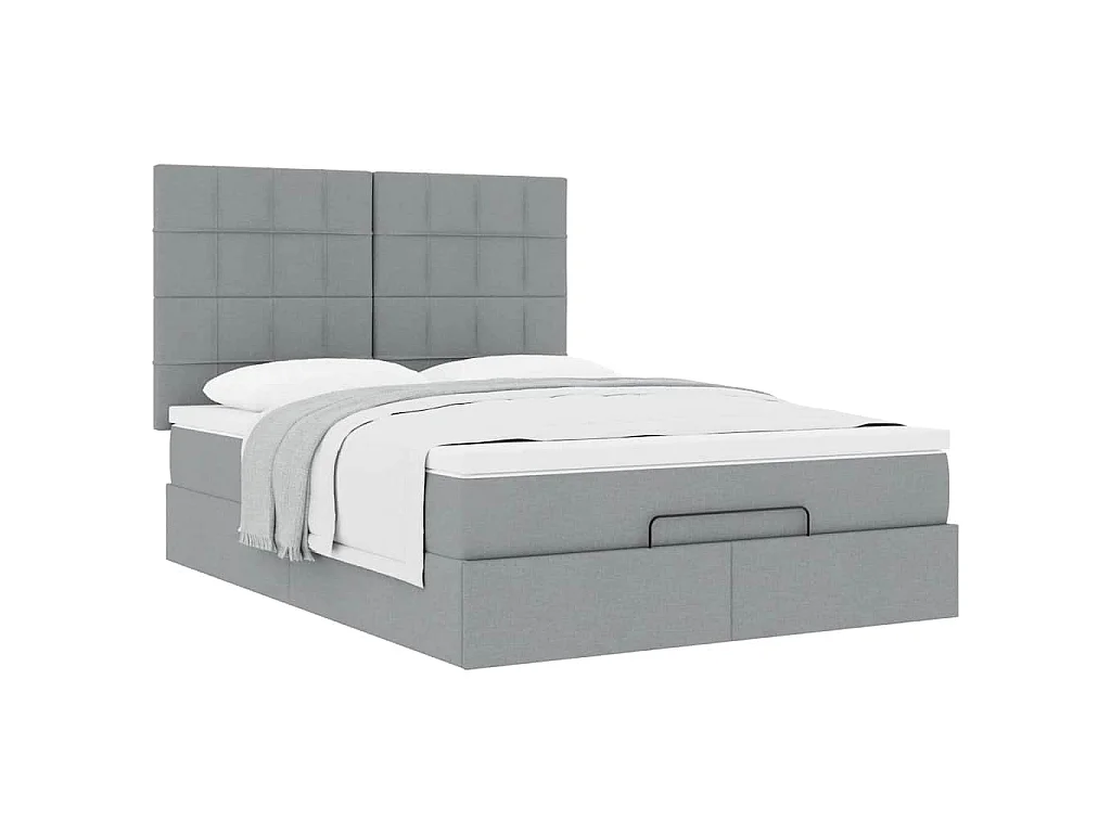 Struttura Letto Pouf con Materasso 140x200 cm in Tessuto