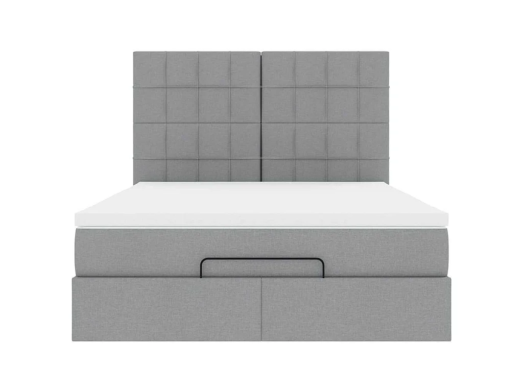 Struttura Letto Pouf con Materasso 140x200 cm in Tessuto