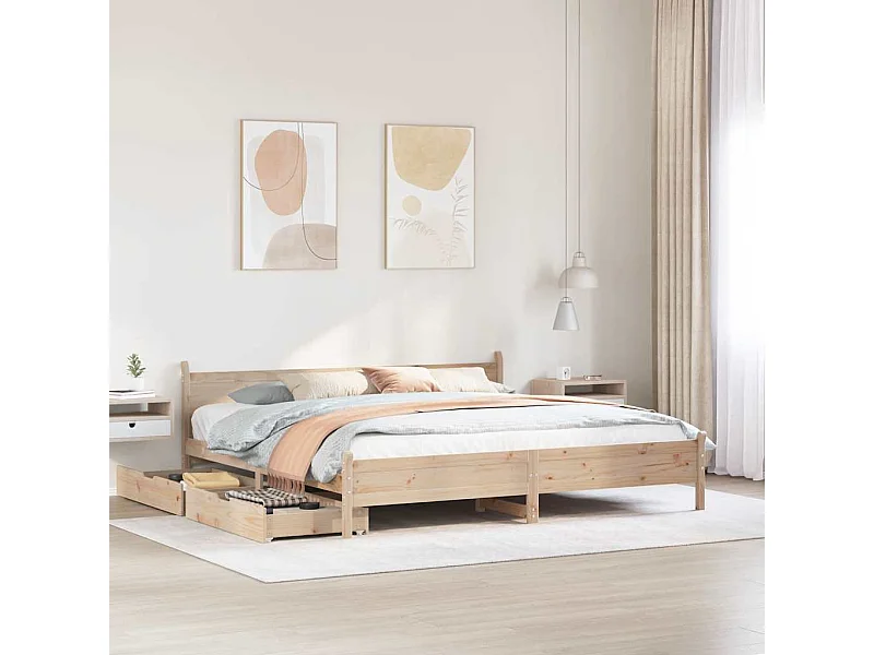 Bedframe zonder matras massief grenenhout 180x200 cm
