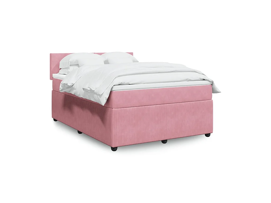 Sommier à lattes de lit avec matelas Rose 140x200 cm Velours