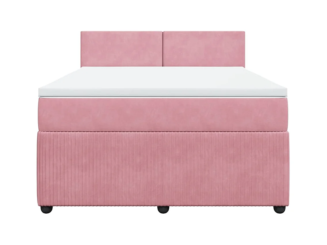 Sommier à lattes de lit avec matelas Rose 140x200 cm Velours