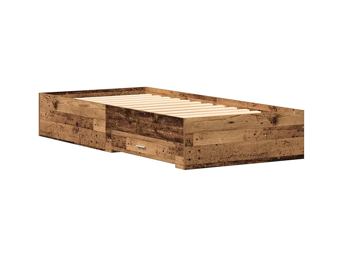 Bedframe met lades met lade Oud hout 90 x 200 cm Bewerkt hout