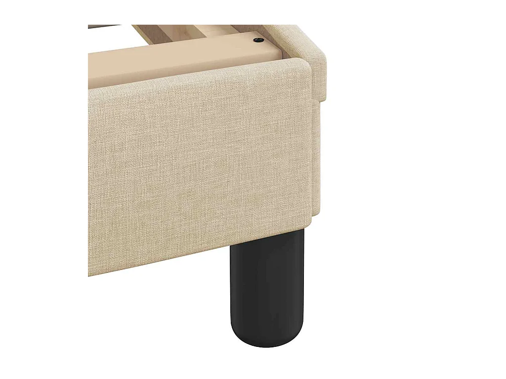 Bettgestell ohne Matratze Creme 90x190 cm Stoff