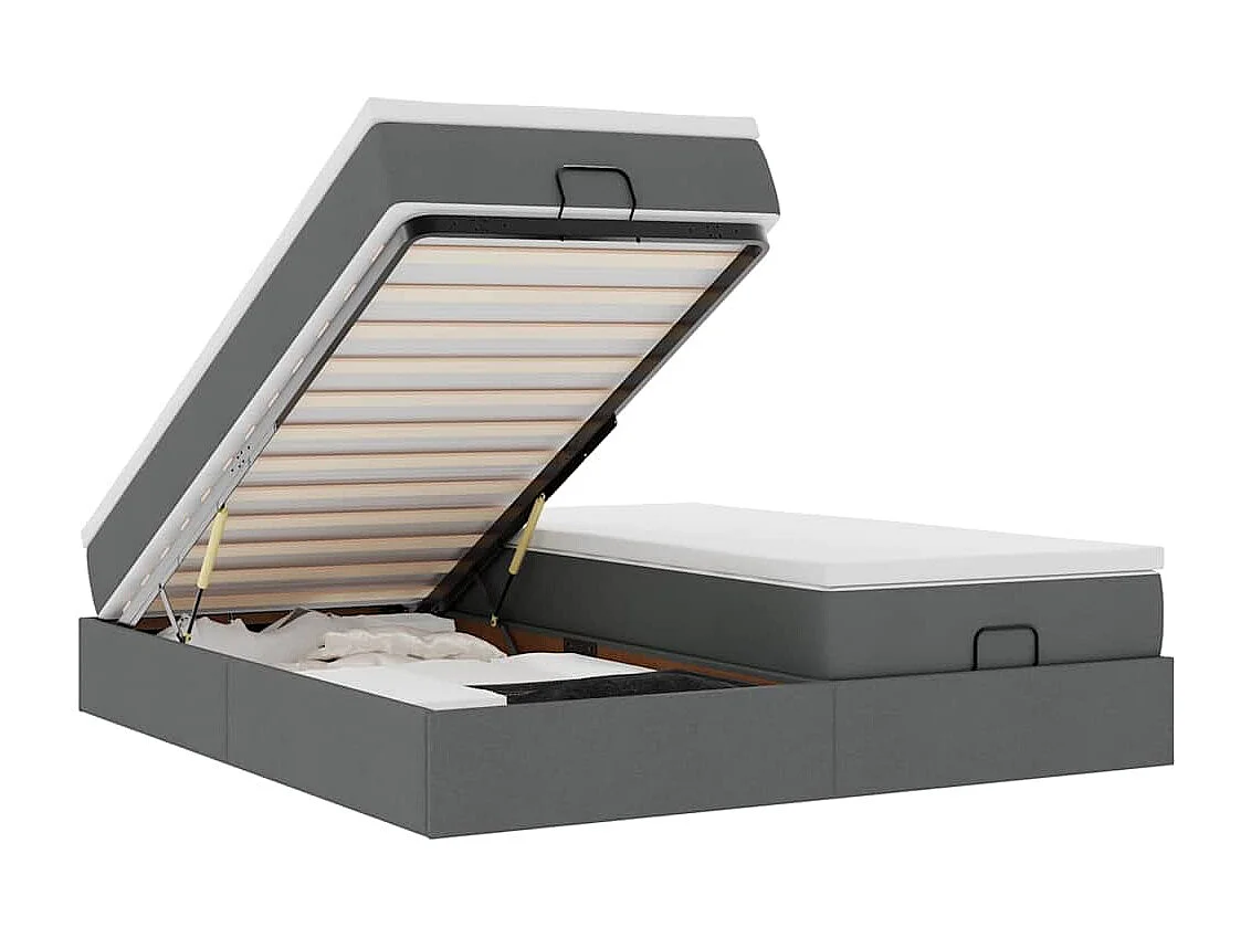 Struttura Letto Pouf con Materassi 180x200 cm in Tessuto